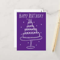 Happy Birthday Cake Whimsical Sketch Doodle 