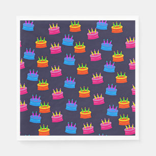 Happy Birthday, Cake with Candles, Napkin