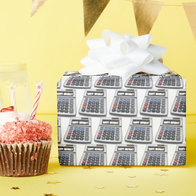 Happy Birthday Calculators Wrapping Paper (Birthday Party)