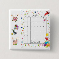 Happy Birthday Calendar February 2022 Button