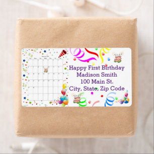Happy Birthday Calendar February 2022Address Label