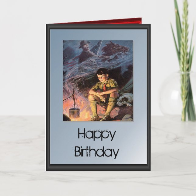 Happy Birthday - Camp fire Card (Front)