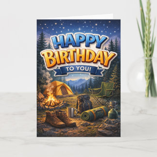 Happy Birthday - camping Card