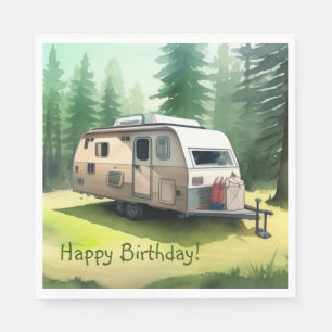 Happy Birthday Camping Napkin