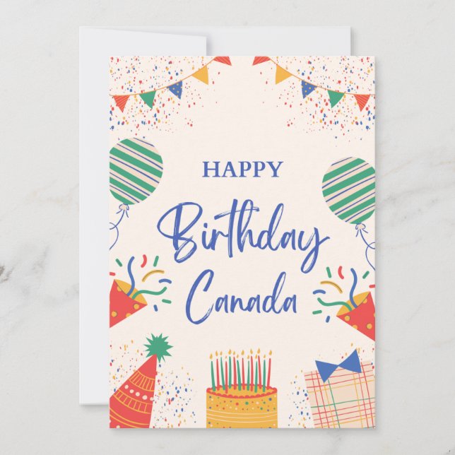 Happy Birthday Canada Holiday Card (Front)