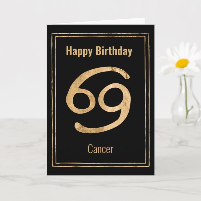 Happy Birthday Cancer zodiac astrology star sign Card (Small Plant)