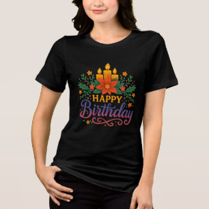 Happy Birthday Candle Bella+Canvas Women’s Tri-Blend Shirt