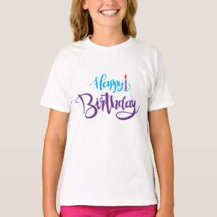 Happy Birthday Candle Design T-Shirt