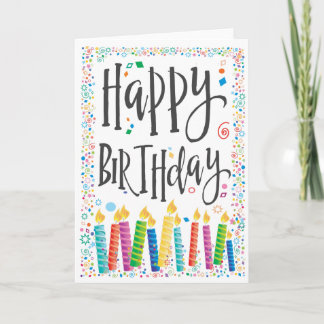 Happy Birthday Candles 2 - Personalise Card