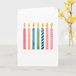 Happy Birthday Candles Artisan Colorful Timeless Card