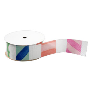 Happy Birthday Candles Artisan Colorful Timeless Grosgrain Ribbon