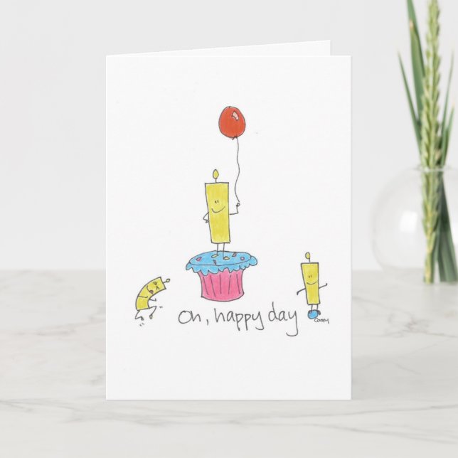 Happy Birthday Candles Card (Front)