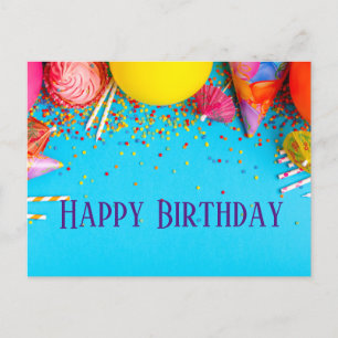 Happy Birthday Candles, Cupcake, Sprinkles  Postcard