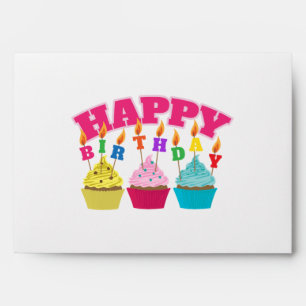 Happy Birthday Candles Cupcakes - Gift Idea Envelope