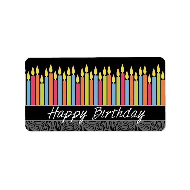 Happy Birthday Candles Label (Front)