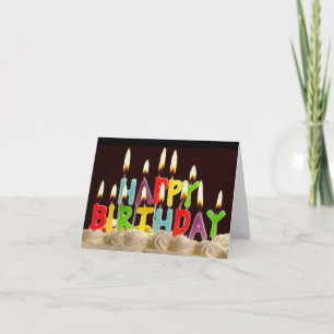 HAPPY BIRTHDAY! Candles Lit on Cake. Card