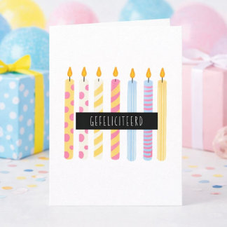 Happy Birthday Candles Minimal Congratulations Card