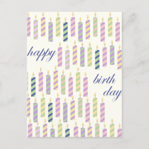 happy birthday candles postcard