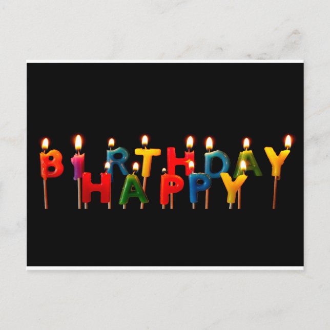 Happy Birthday candles postcards (Front)