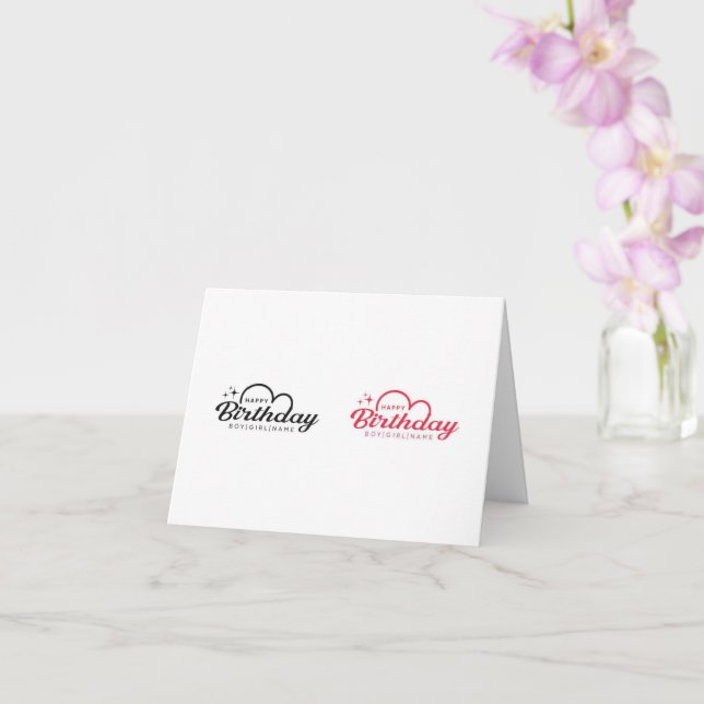 happy birthday card (Orchid)