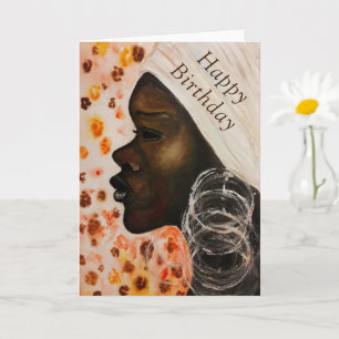 Happy Birthday Card African Beauty Girl