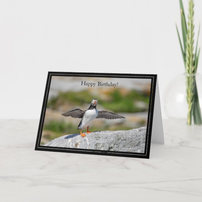 Happy Birthday Card Atlantic Puffin (Front)