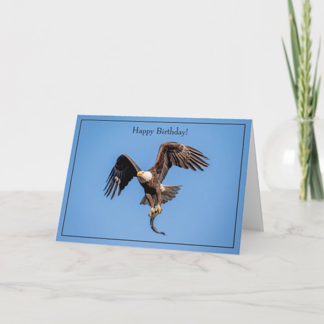 Happy Birthday Card Bald Eagle (Front)