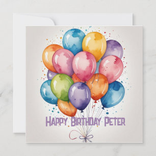 Happy Birthday card balloon balloons party