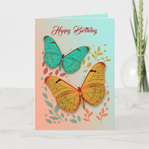 Happy Birthday Card Butterflies For Friend
