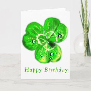 Happy Birthday Card Clover Dew Drops