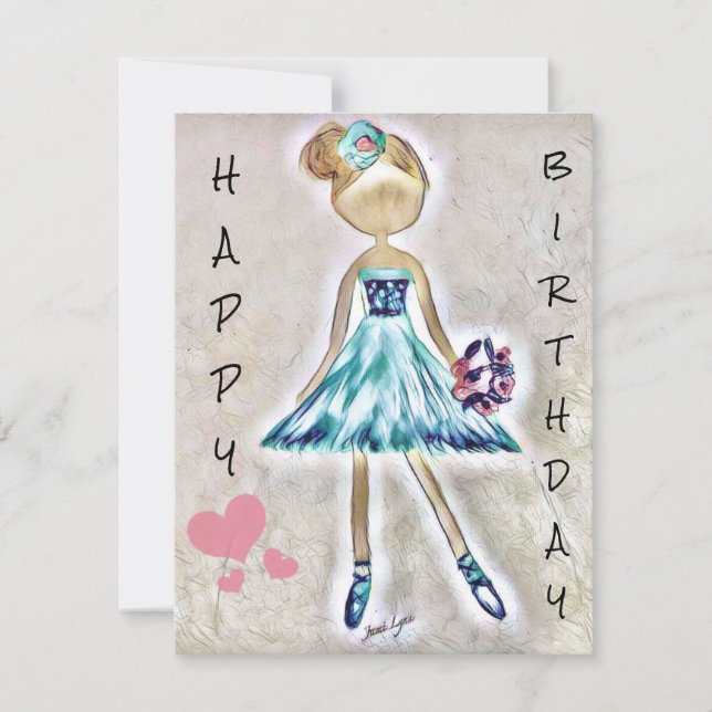 Happy Birthday card dancer Birthday Personalise it (Front)