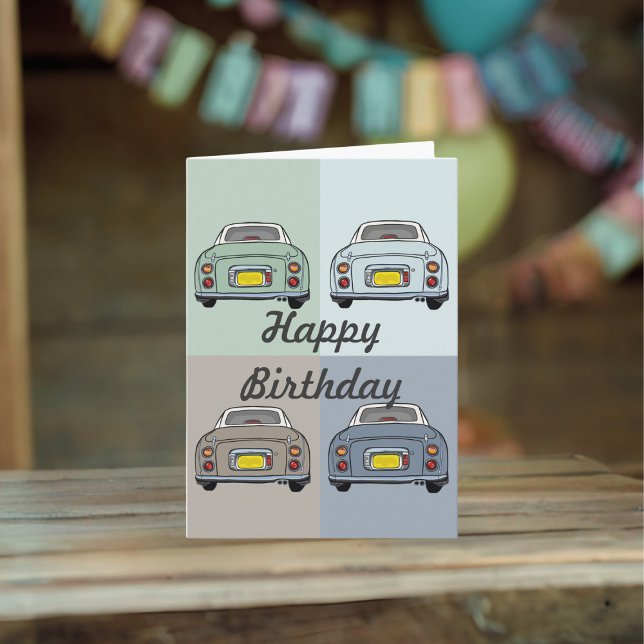 Happy Birthday Card for Figaro Cars (Happy Birthday to your figaro! Send them this card (or send it to a figgy loving friend))