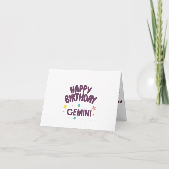 Happy Birthday Card for Gemini (Front)