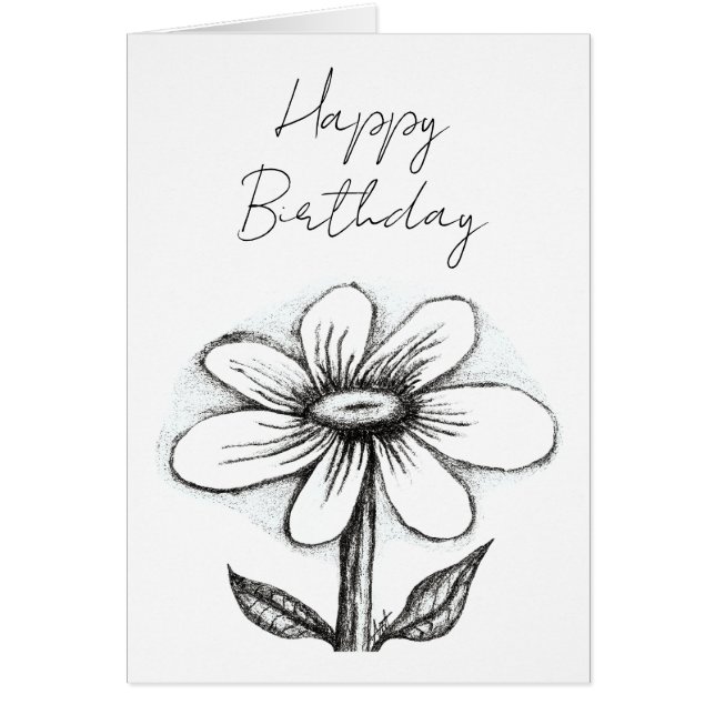 Happy Birthday card for her with daisy (Front)