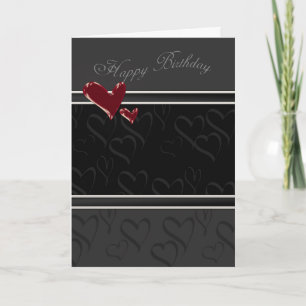 Happy Birthday card for male with hearts