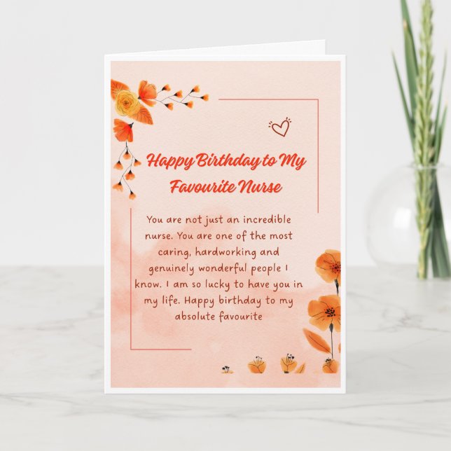 Happy Birthday Card for Nurse (Front)