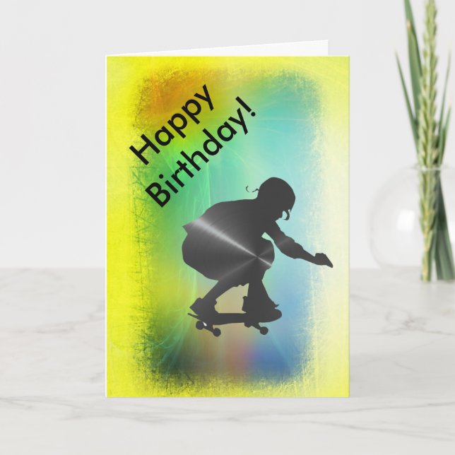 Happy Birthday Card for Skate Boarder (Front)