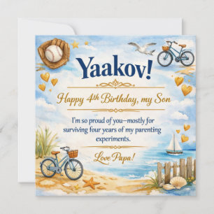 Happy Birthday Card For Son, Coastal Vibes, Blue