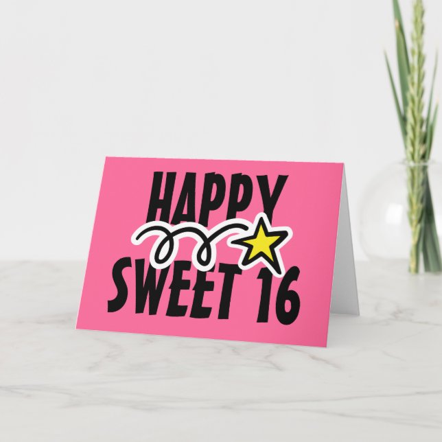 Happy Birthday Card For Sweet Sixteen (16) (Front)