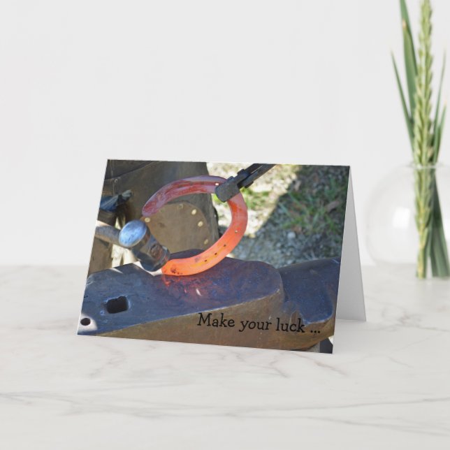 Happy Birthday Card: Forging a Horseshoe Card (Front)