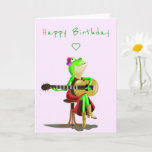 Happy Birthday Card Frog Playing Guitar Funny<br><div class="desc">Funny Birthday Cards with Frog Playing Guitar - MIGNED Painting Design - or Add Your Text / Name</div>