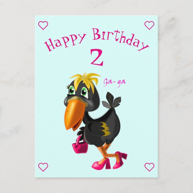 Happy Birthday Card - Funny Bird - Your Age / Year (Front)