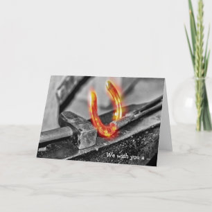 Happy Birthday Card: Glowing Horseshoe Card