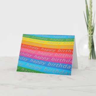 Happy Birthday Card in Rainbow Colours