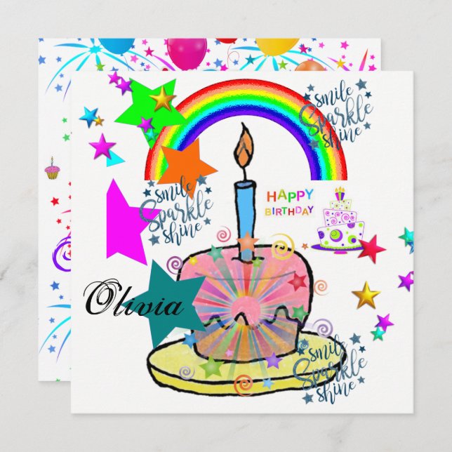 Happy Birthday Card Invitation (Front/Back)