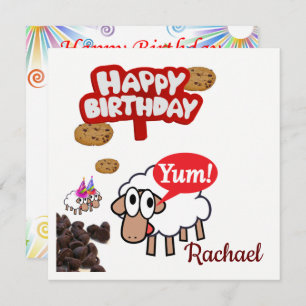 Happy Birthday Card Invitation Lamb