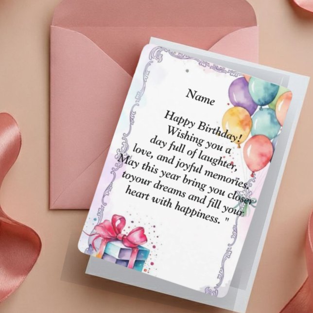  Happy Birthday Card - Joyful Wishes, Balloons & C (Creator Uploaded)