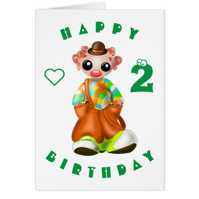 Happy Birthday Card Little Clown - Personalized (Front)
