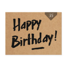 Happy Birthday card - Men - rustic kraft paper