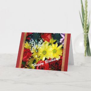 Happy Birthday Card say it with flowers